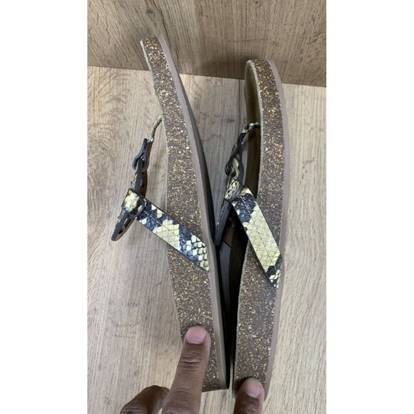 Tory Burch Miller Cloud Snake Print  Thong Sandals Shoes Cork Flip Flops Size 11 - Picture 11 of 15
